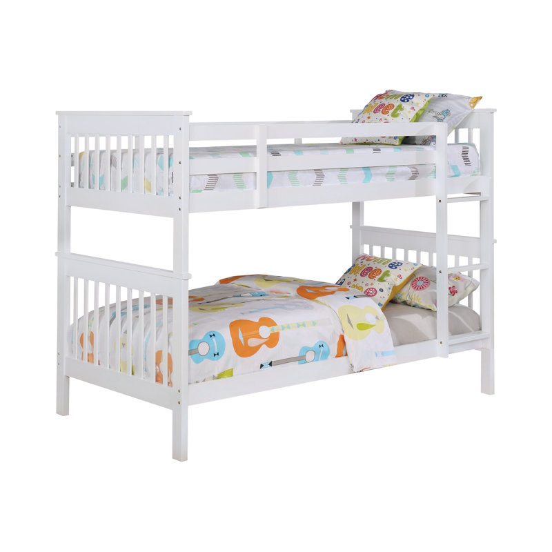 Rogersville Kids Bunk Bed with Drawers, White, Twin over Full