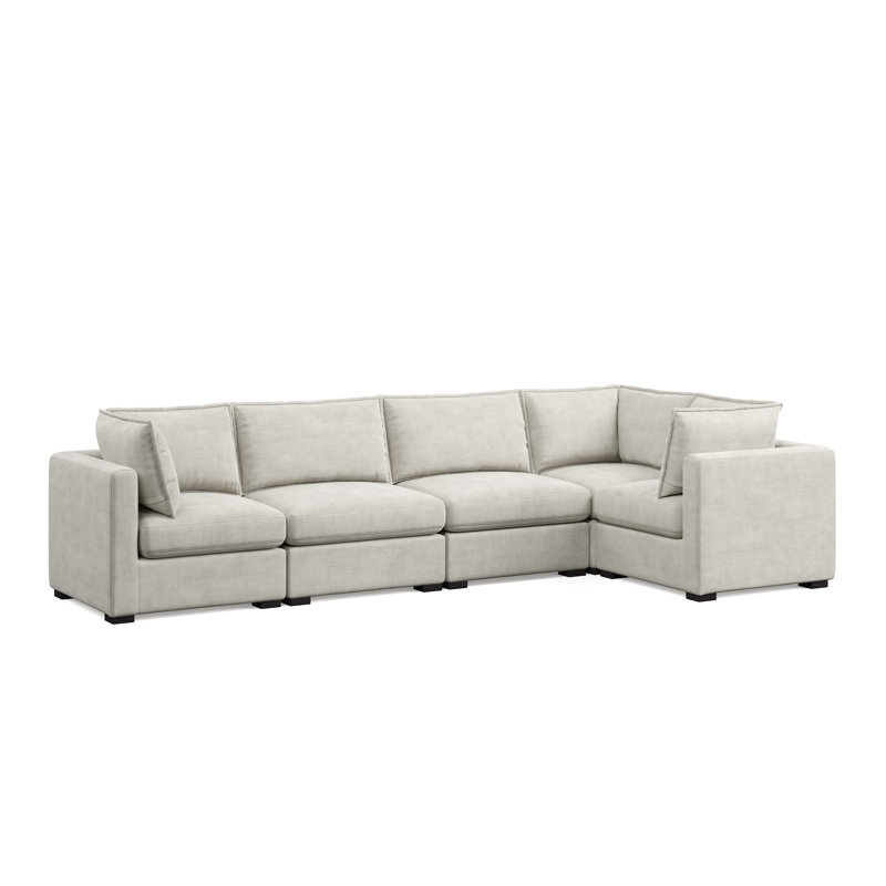 Canapé modulaire à bride 5 pièces Nuttall, Polyester brun clair