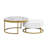 Modern Round  Nesting Coffee Table with Drawers in White