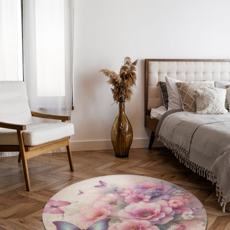 Tapis tressé Petal Wings, Rond 5 pi
