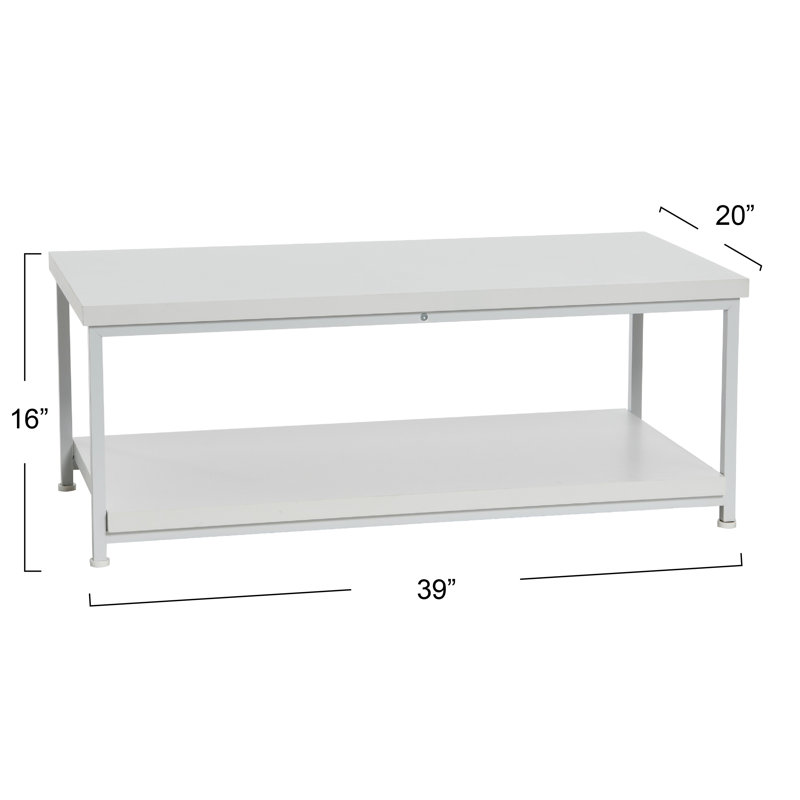 Table basse rectangulaire avec rangement Gateshead Jamestown, Blanc