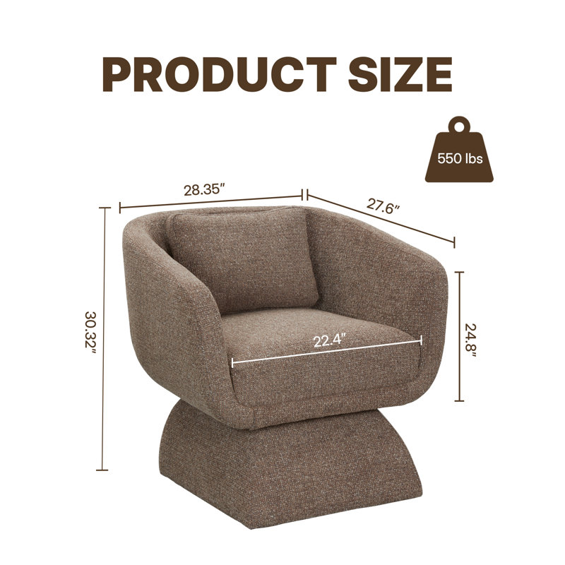 Chaise d'appoint pivotante en chenille moderne (ensemble de 4), 4, Brun loutre