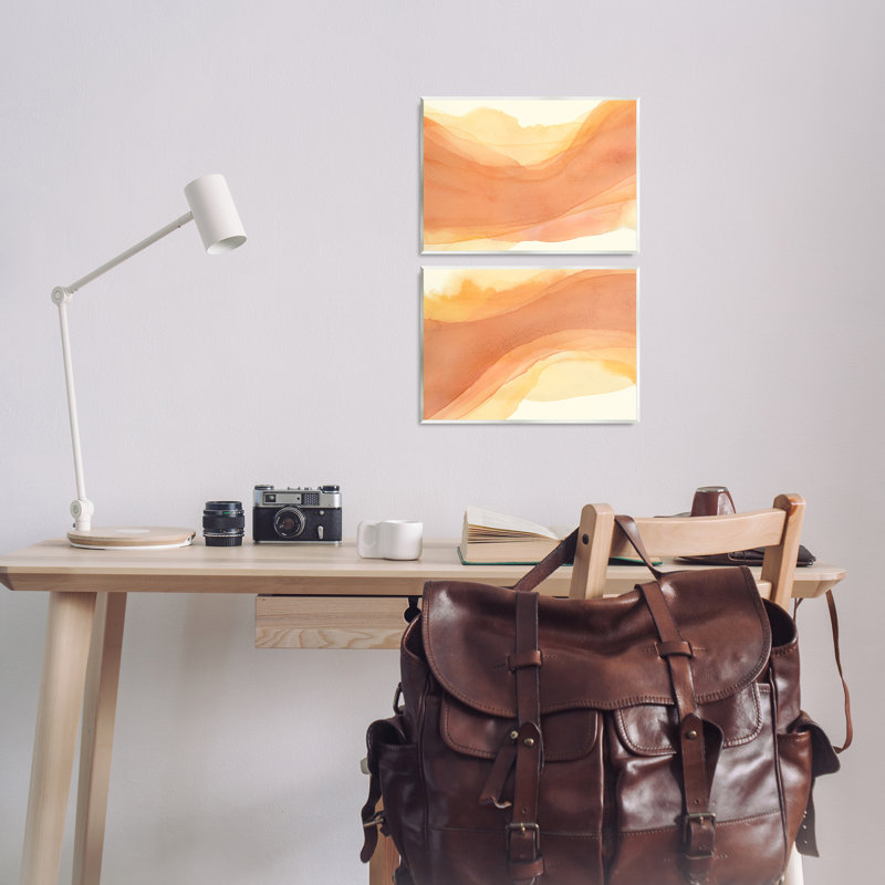  "Curving Orange Waves", ensemble d'art sur plaque par Grace Popp
