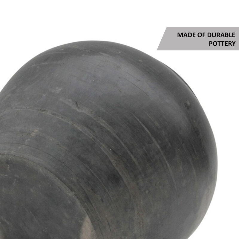Black Indoor / Outdoor Earthenware, 14" H x 15" W x 15" D