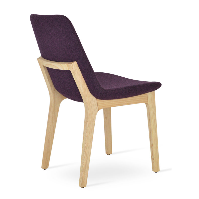 Eiffel Wood Dining Chair, Deep Maroon, Natural