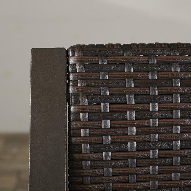 Liggins Polyethylene (PE) Wicker Outdoor 27.5'' Bar Stool with Cushion