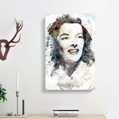 Katherine Hepburn in Abstract - Wrapped Canvas