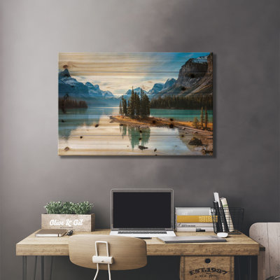 Iconic Spirit Island on Maligne Lake par Matteo Colombo - Impression sur bois sans cadre