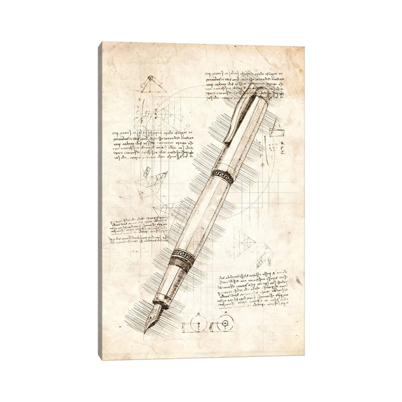 «Fountain Pen» par Cornélin, impression sur toile tendue, H 12 po x l 8 po x P 0,75 po