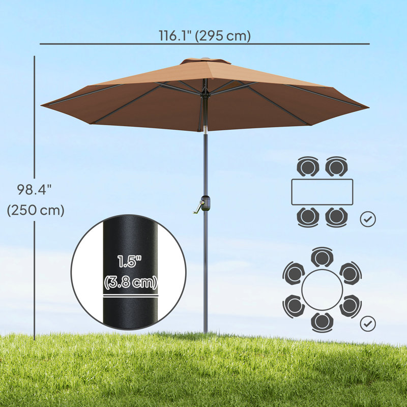 Parasol de marché rond 9,8 pi Kingsdown, Café