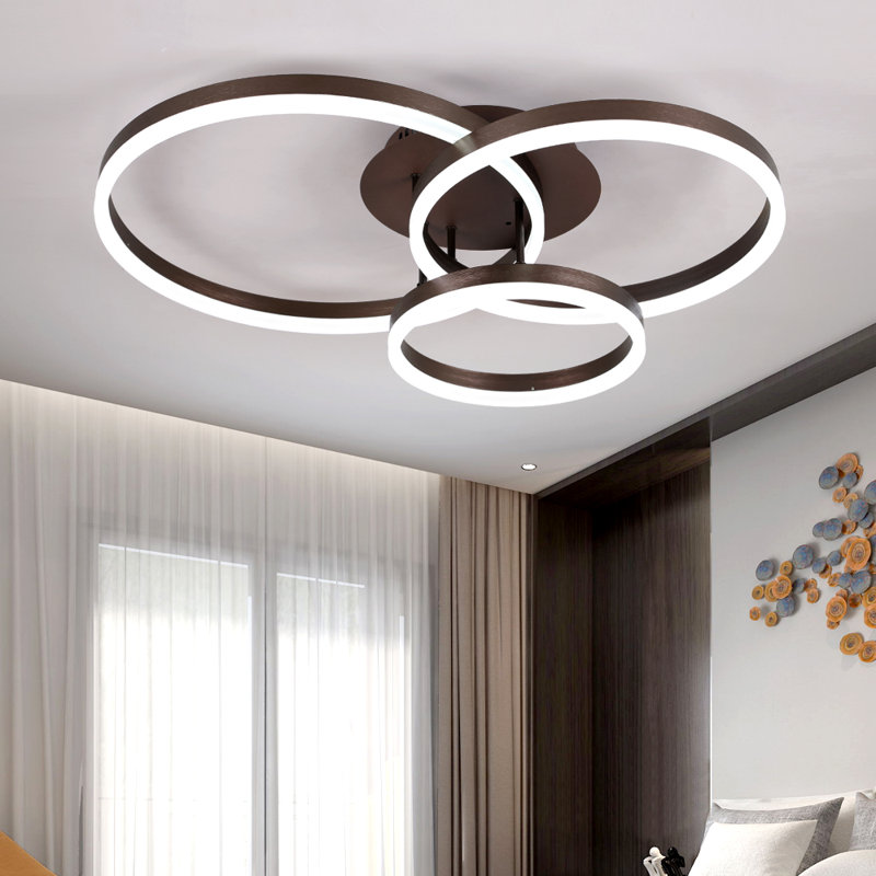 Plafonnier semi-encastré 3 lumières 31,8 po Alliber, Aluminium brun brossé
