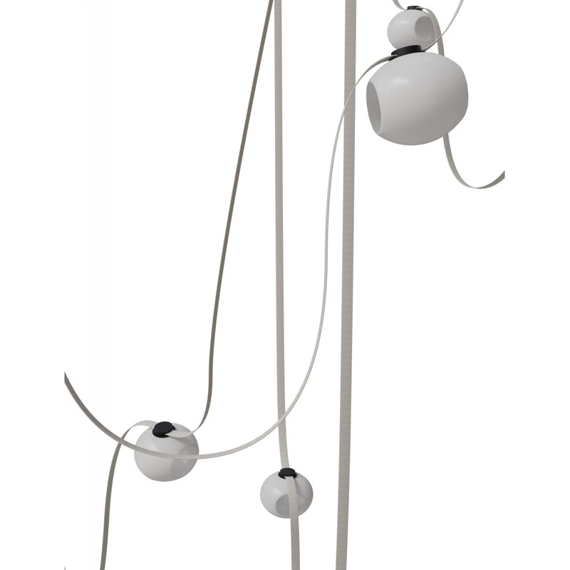 Luminaire suspendu 7 lumières Fremont en verre ivoire / blanc Fremont, H 826 po, Naturel, 7 lumières