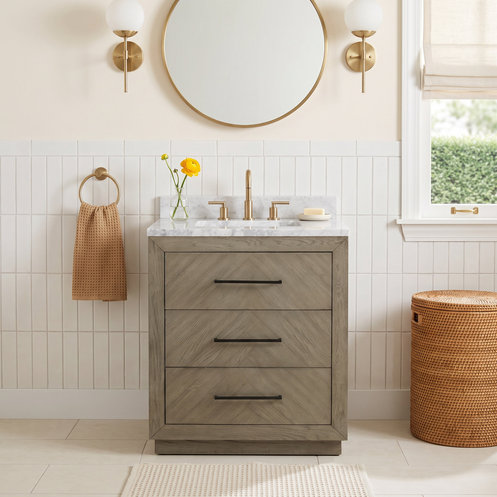 Rumalda 30'' Single Bathroom Vanity, Gray Oak