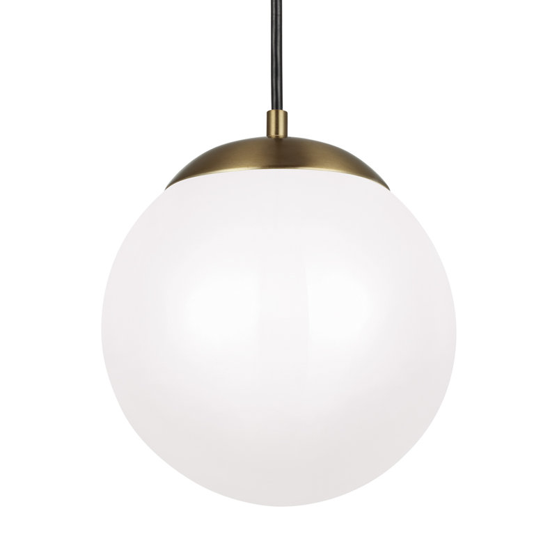 Luminaire suspendu sphérique à 1 lumière à DEL Meri, H 12,5 po x l 12 po x P 12 po, DEL intégrées, Laiton
