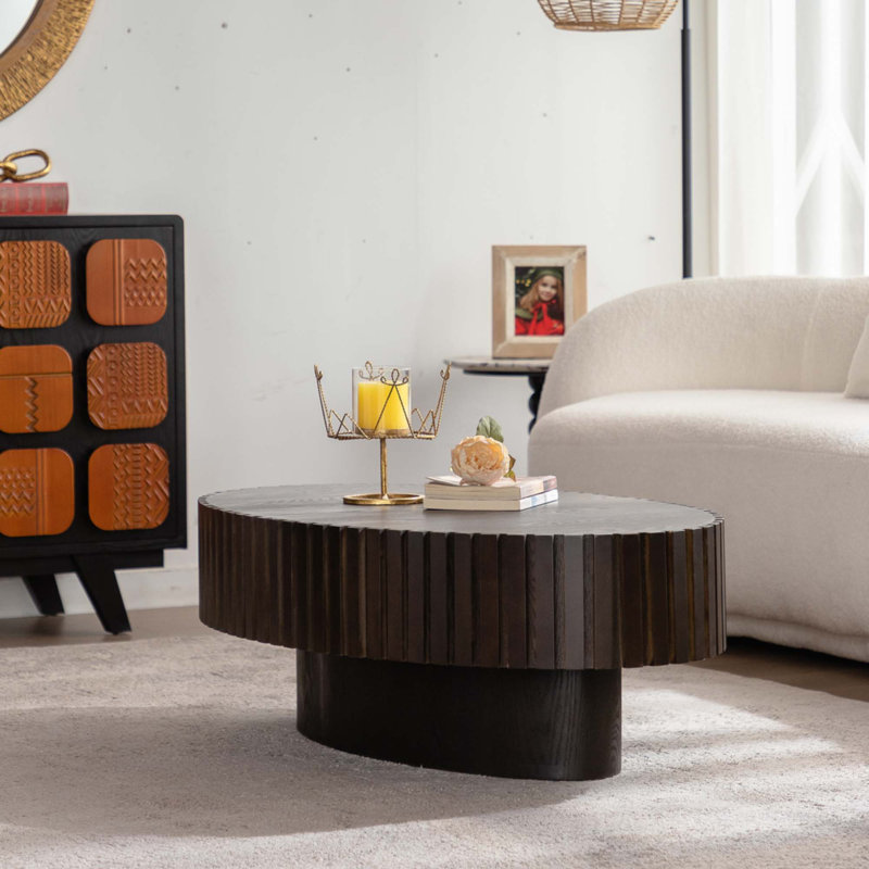 Table basse ovale, Noyer
