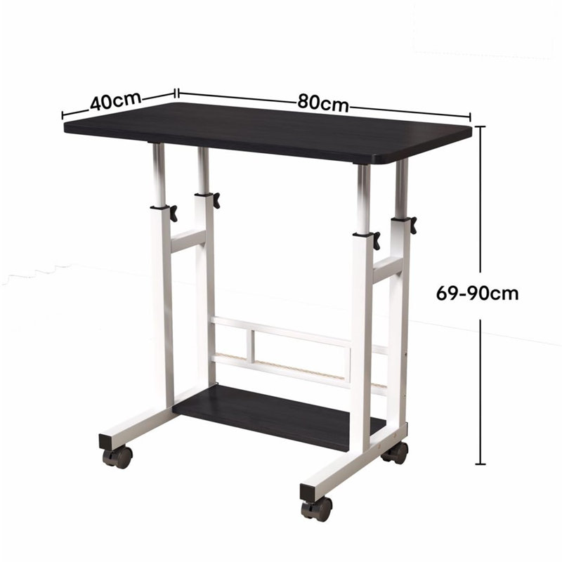 Metal Base Computer Desk, Black/White