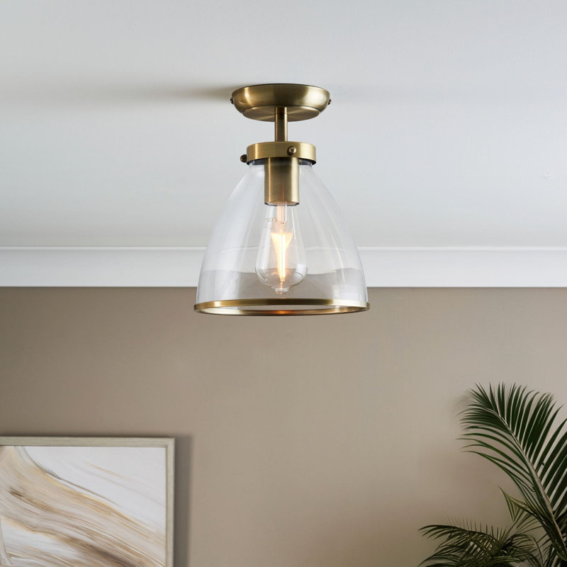 Glass Flush Mount, Flush Mount, Antique Brass, 265cm H x 210cm W x 210cm D