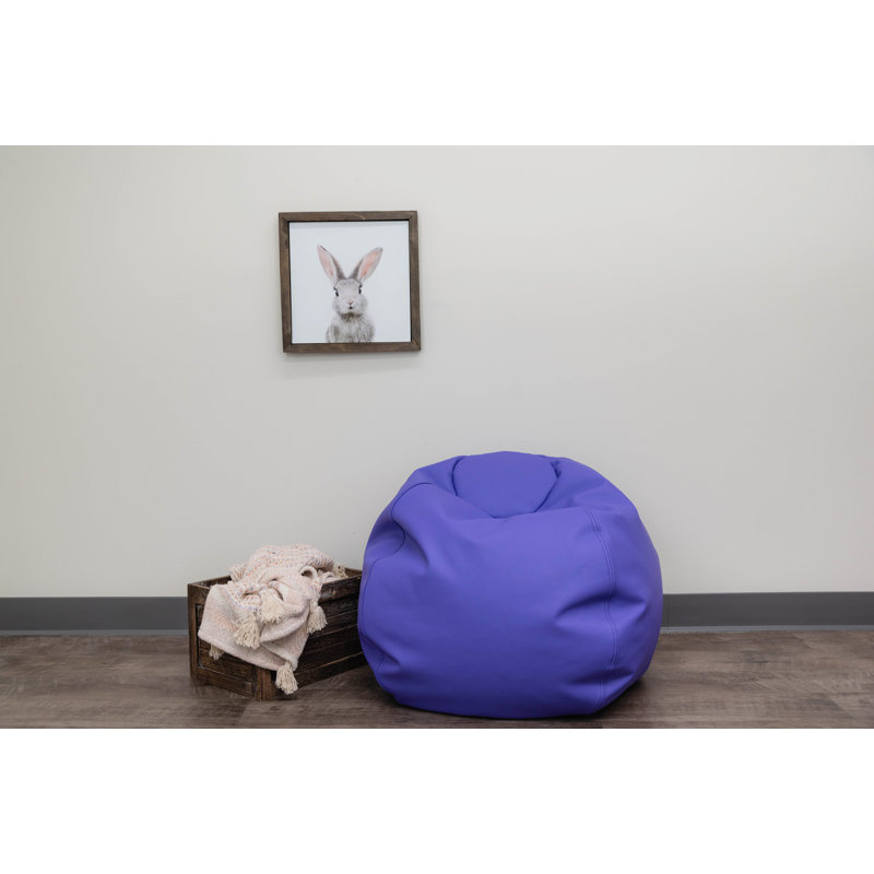Go2 Bean Bag Faux Leather Classic Bean Bag, 16" H x 35" W x 35" D, Purple