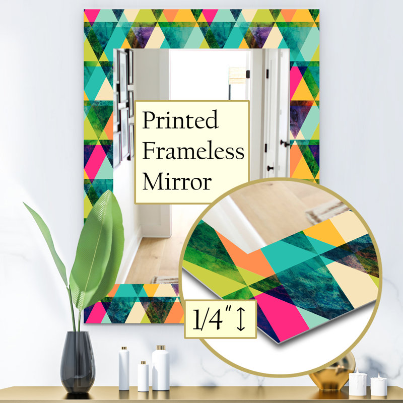Glass Frame Mirror, 24" H x 32" W