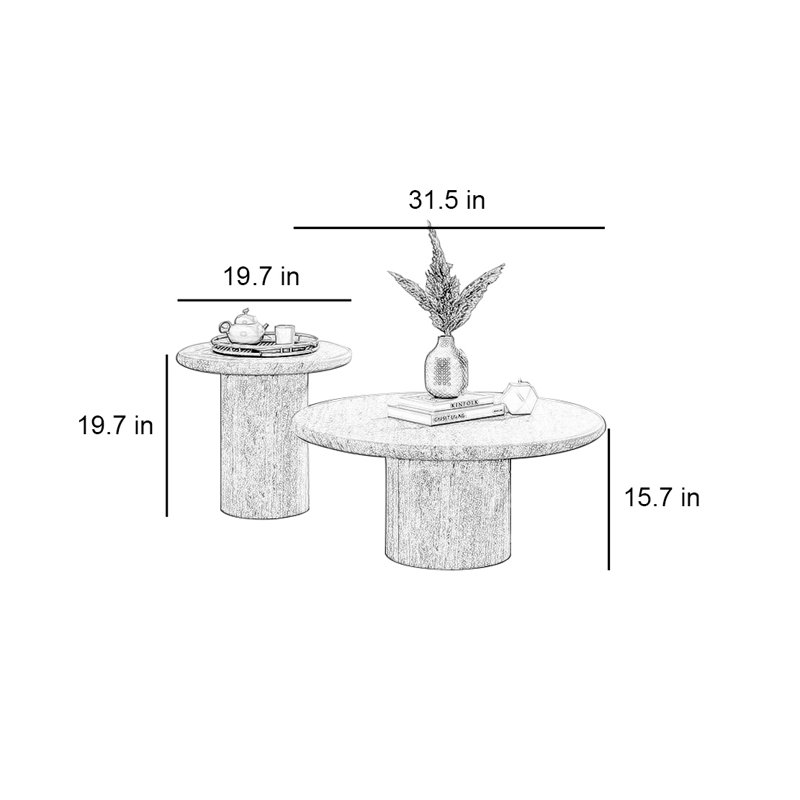 Table basse simple en pierre naturelle