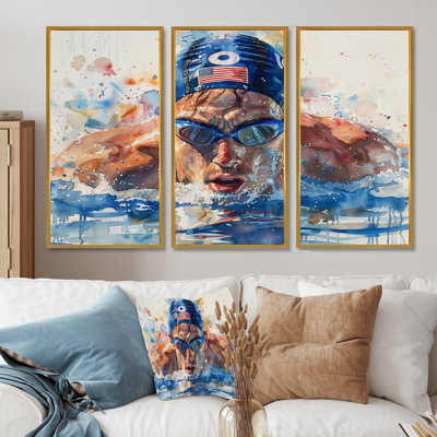 «Natation concurrence aux Jeux olympiques II», ensemble de reproductions d'art mural