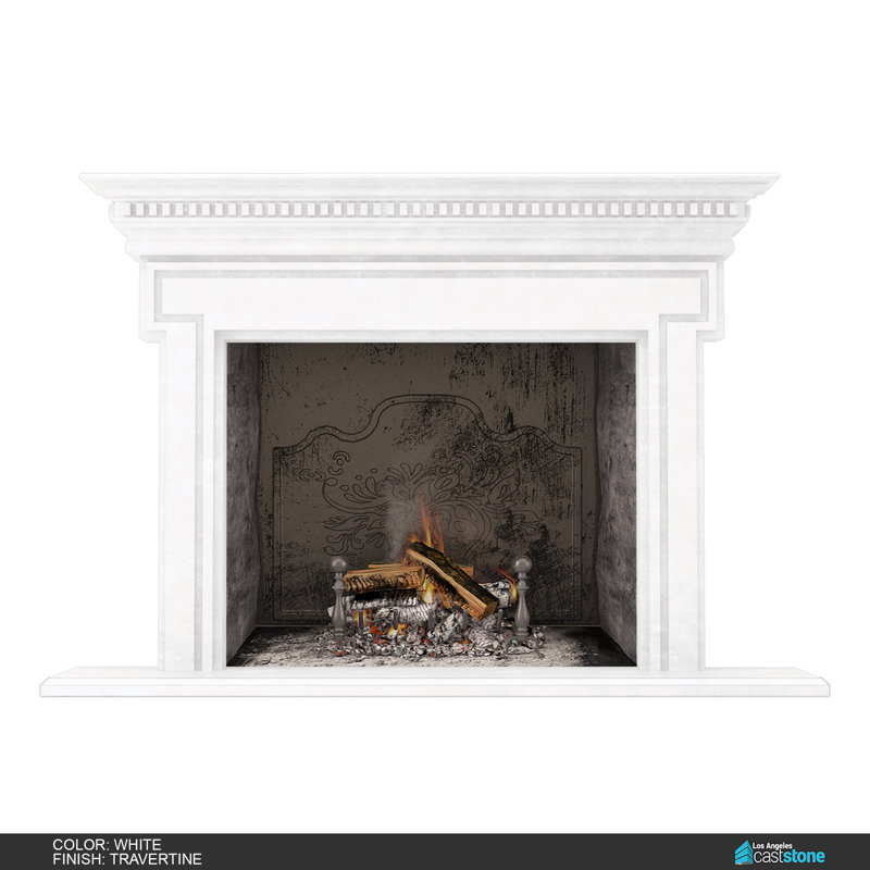 Saint Denis Fireplace Surround, Travertine White