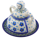 Forget Me Not Stoneware Butter Dish