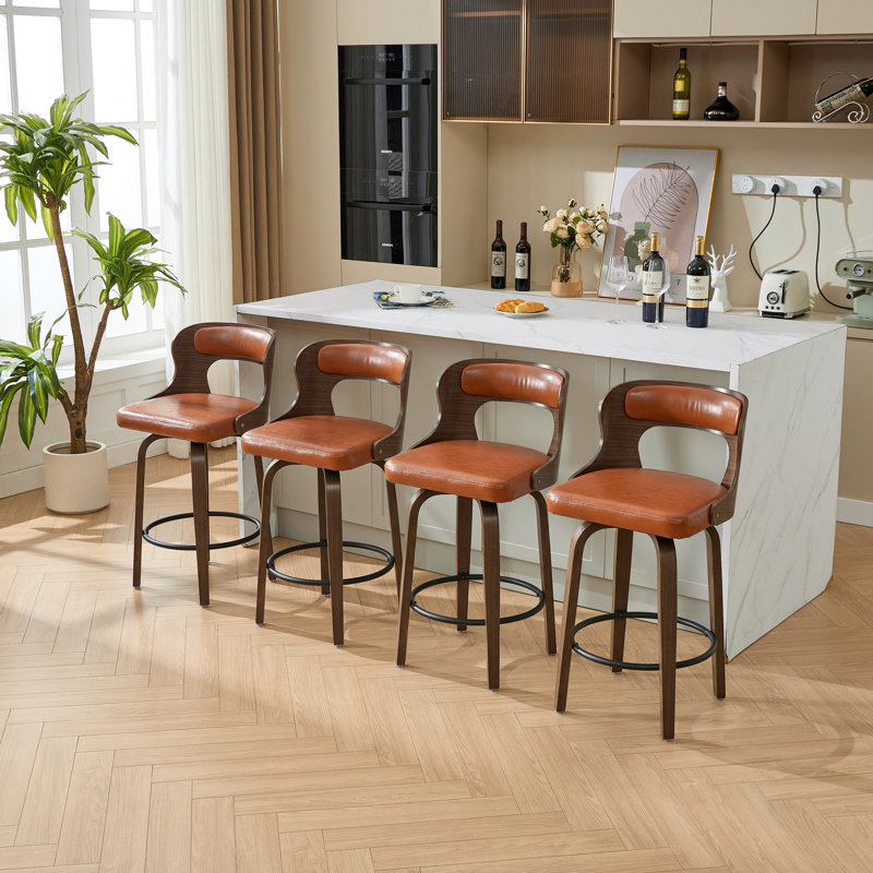 Tabourets de bar et de comptoir pivotants, Brun