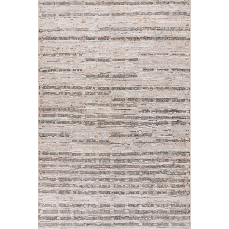  Tapis abstrait en laine fait à la main Darelia, Rectangle 8 pi 6 po x 11 pi 6 po