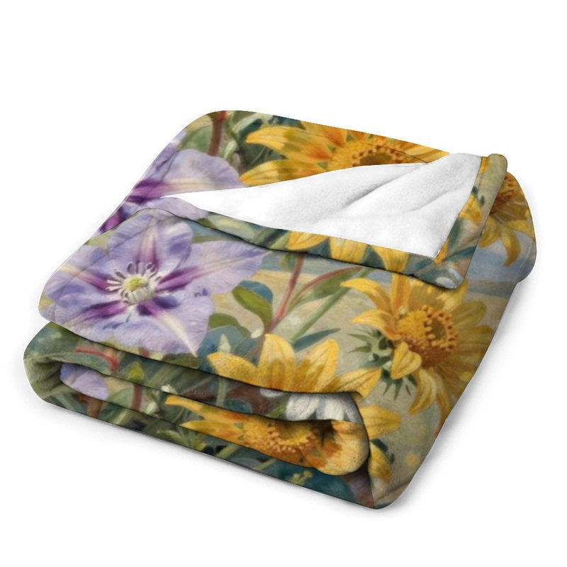 Jeté en flanelle Vibrant Wildflower Luxury, 60 x 80 po