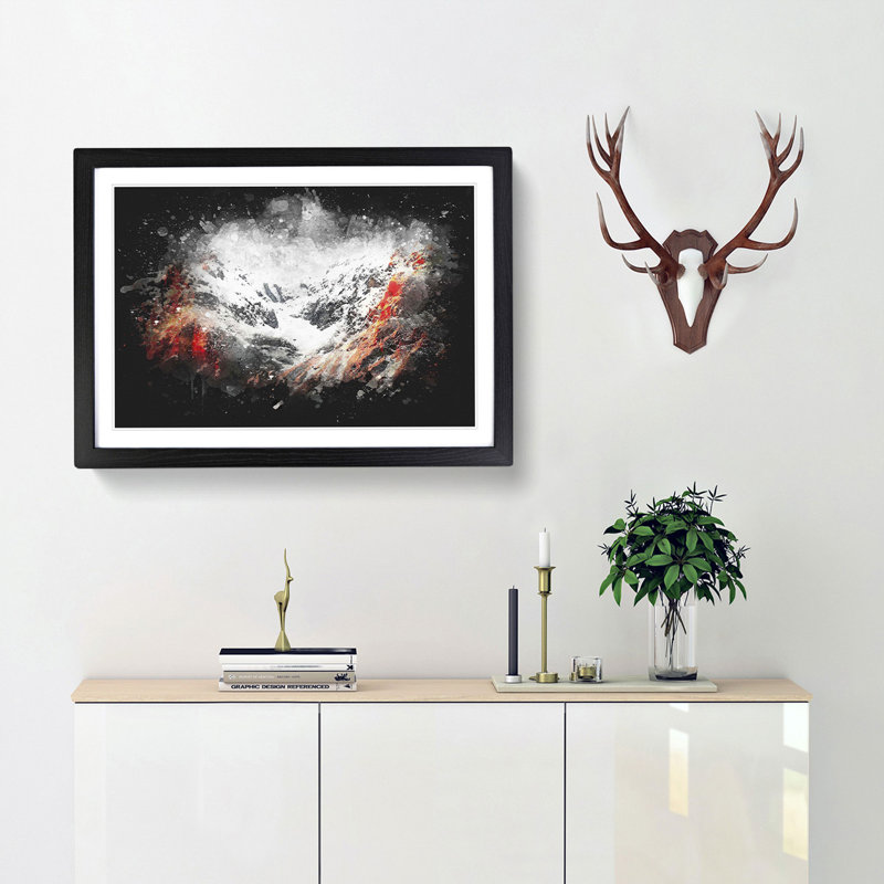 Alpenglow upon the Mountains - Picture Frame Graphic Art Print, Black Framed, 45cm H x 63cm W x 2cm D