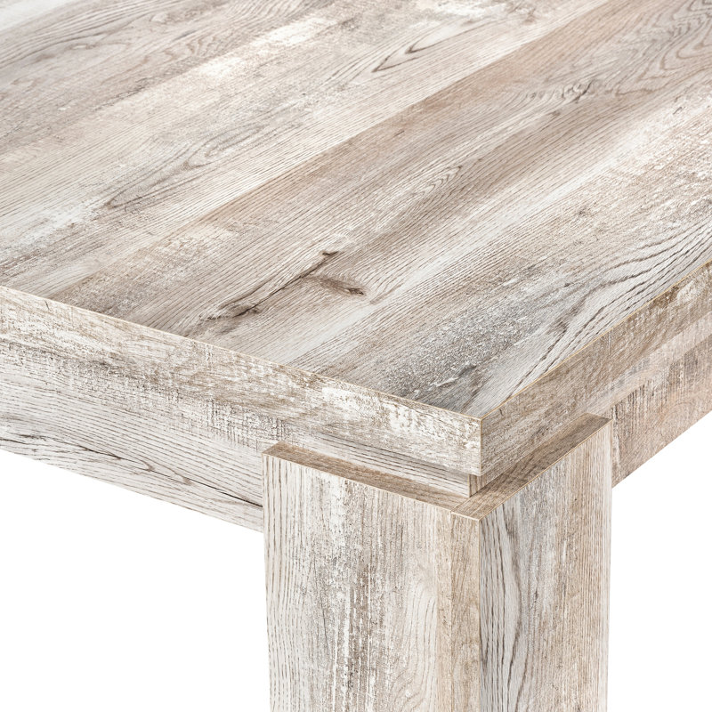 Table de salle à manger rectangulaire de 60 po de style contemporain, aspect taupe, pouvant accueillir 6 sièges, rectangulaire moderne, stratifié beige, pour une utilisation quotidienne