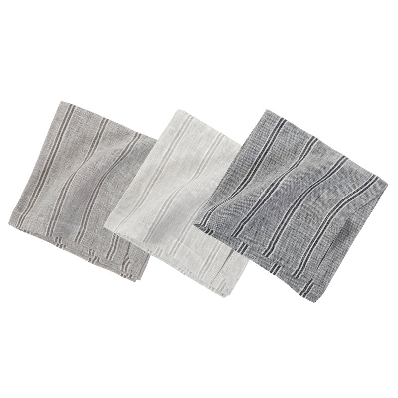 Mendocino Linen Square Napkins, Light Gray