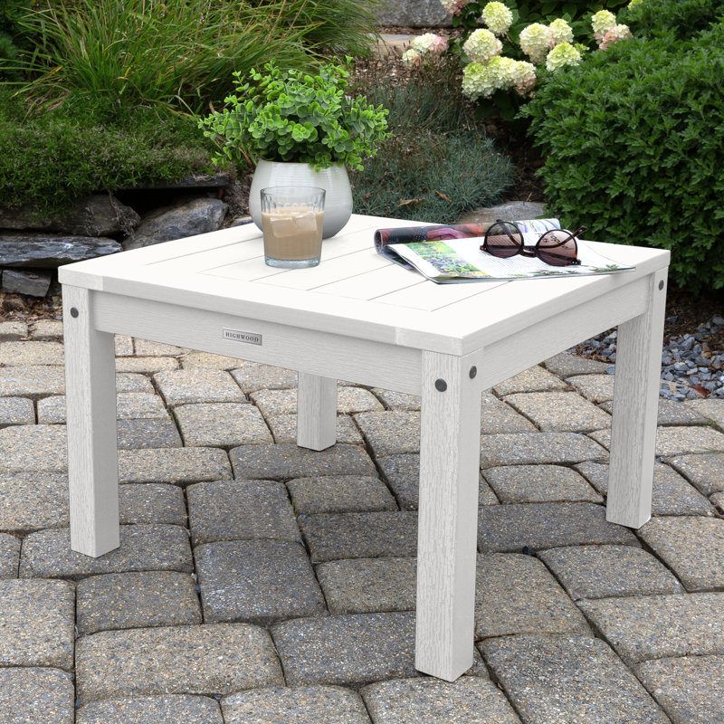 Table d'appoint en plastique Arbnora, Blanc