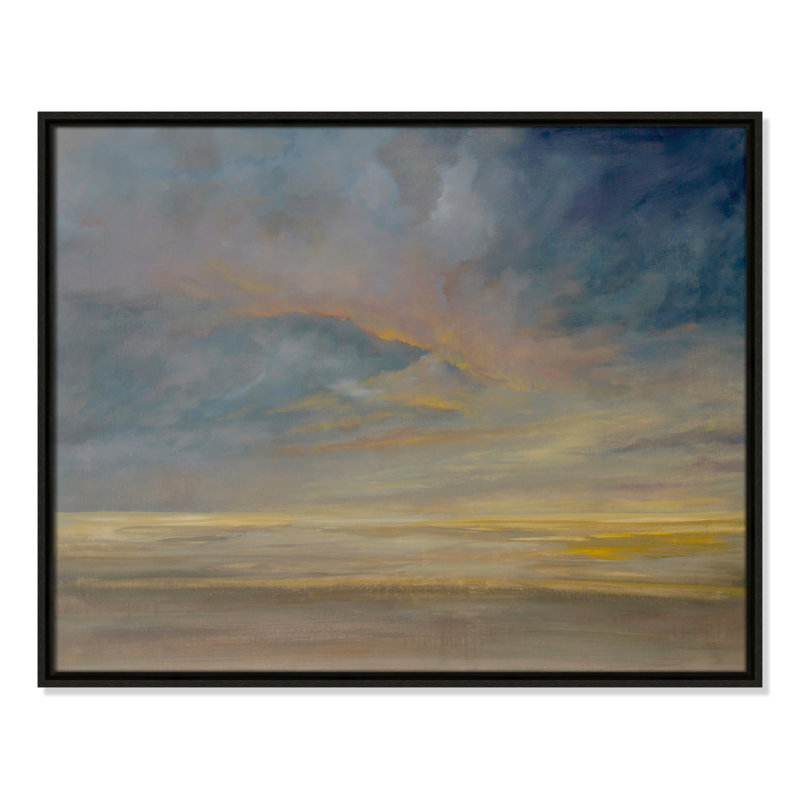 Saffi Dawning Unrest - Floater Frame Painting on Canvas, 23.5" H x 29.5" W, Black