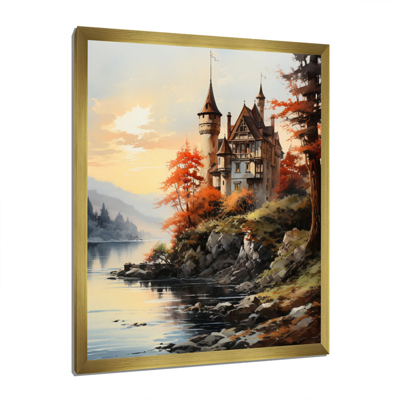 «Castles Serenity At Sunrise» sur impression sur toile, Encadrement doré, H 32 po x l 24 po x P 1 po