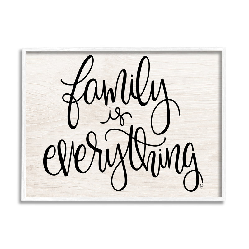 «Family is Tout» par Fearful Made Creations - impression d'art textuel, H 16 po x l 20 po x 1,5 po