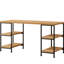 Bureau en bois Corbisez avec 4 tablettes de rangement et structure en métal-119732670-119732672