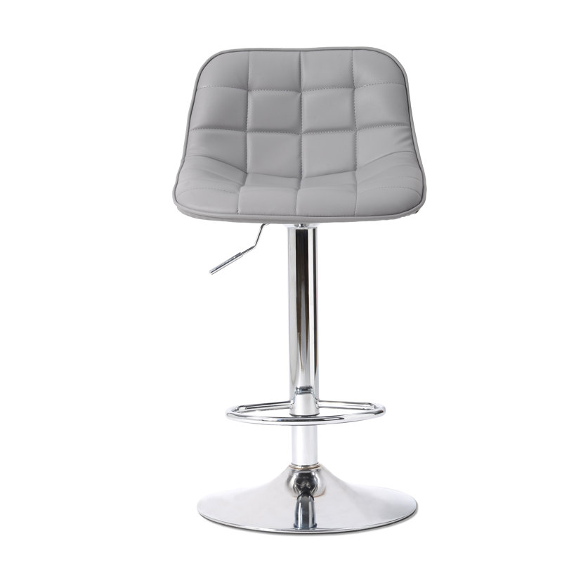Towler Swivel Upholstered Adjustable Height Counter Stool with Metal Frame, Grey