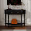 Console demi-cercle en bois massif noir-1730161452