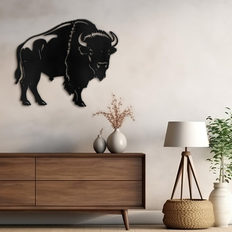 Wall Decor Metal, 12" H x 18" W x 0.05" D, Black