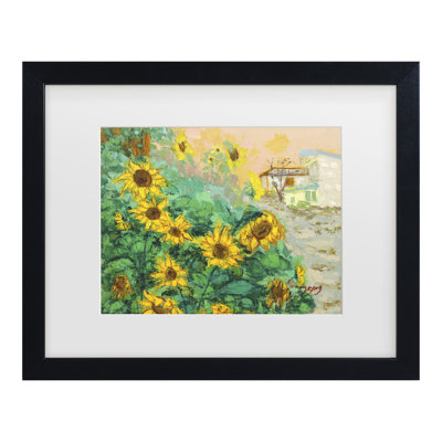 Bolog Jukyong Park Sunflowers Matted Framed Art