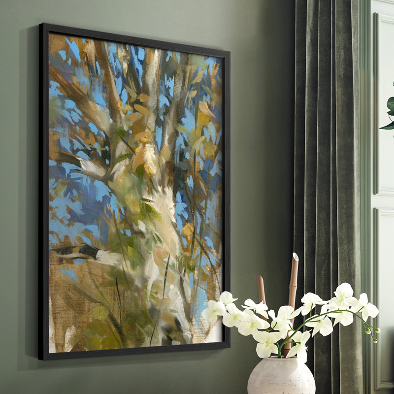 Oak Tree Framed Print - Solid Wood, Black Single Picture Framed, 14" H x 11" W