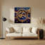 «Music Sitar», art mural en métal bleu-824474942