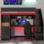 Lit mezzanine avec bureau et rangement, lumières DEL, double Gaming