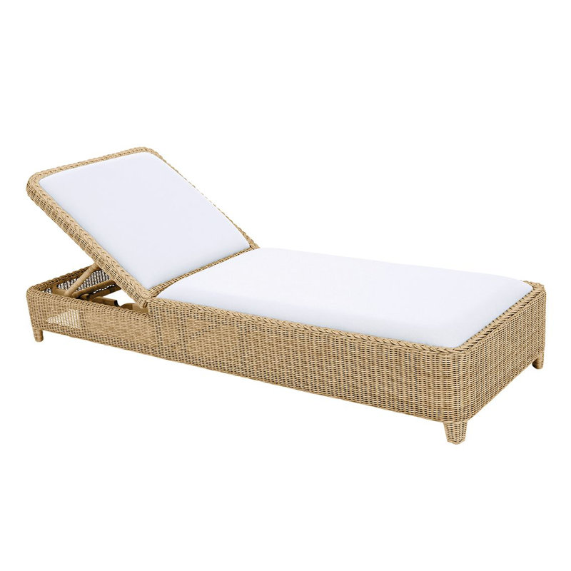 Quogue Outdoor Chaise Lounge, Rush, White