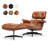 Genuine Leather Swivel Lounge Chair With Ottoman-93432020