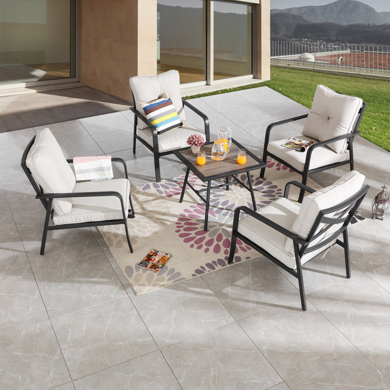 Frangos 4 - Person Patio Conversation Set with Cushions