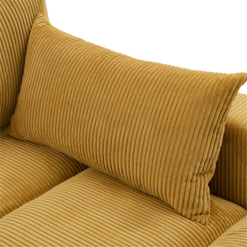 Stoneville 213Cm Square Arms Sofa & Chaise, Orange