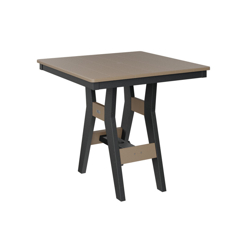 Harbor Outdoor Square Dining Table, 30.37" H x 33" W x 33" D, Black, Weatherwood